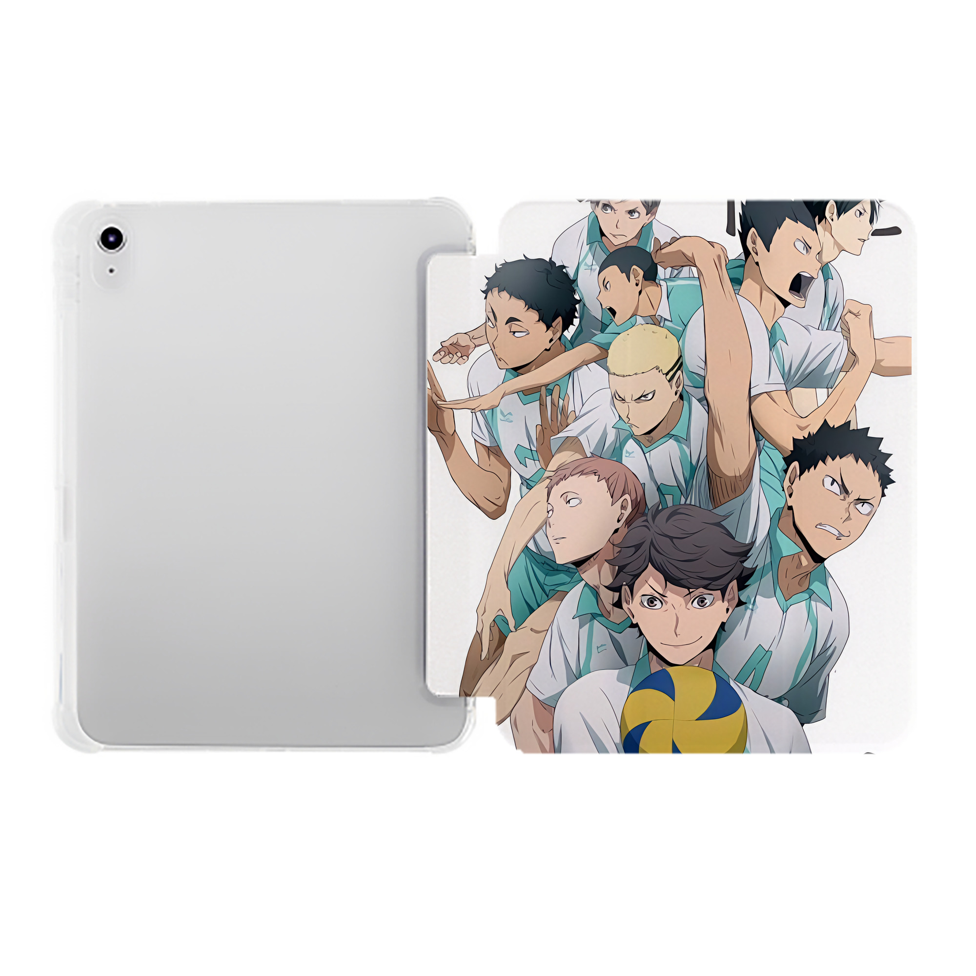 （画像用） ハイキュー!! Haikyu!! IPad ケース ペン収納付き 三つ折りスタンド PUレザー×シリコン 対応機種9.5/10.5/10.9インチ